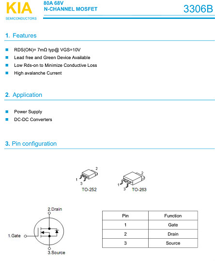 D80N06替代,KND3306B,MOS管