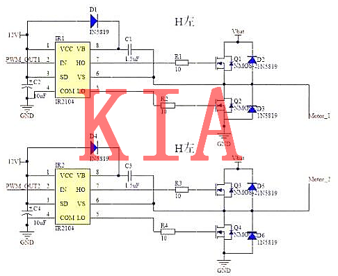 MOS管，H橋，驅(qū)動電路圖
