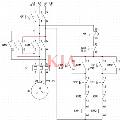 控制電機正反轉電路圖分享-KIA MOS管