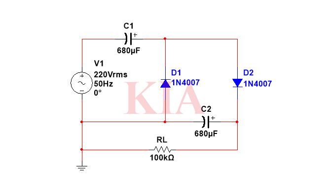 二倍壓整流電路圖,二倍壓電路詳解-KIA MOS管